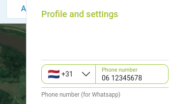 Change phone number in Profile and Settings