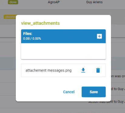 Action attachments